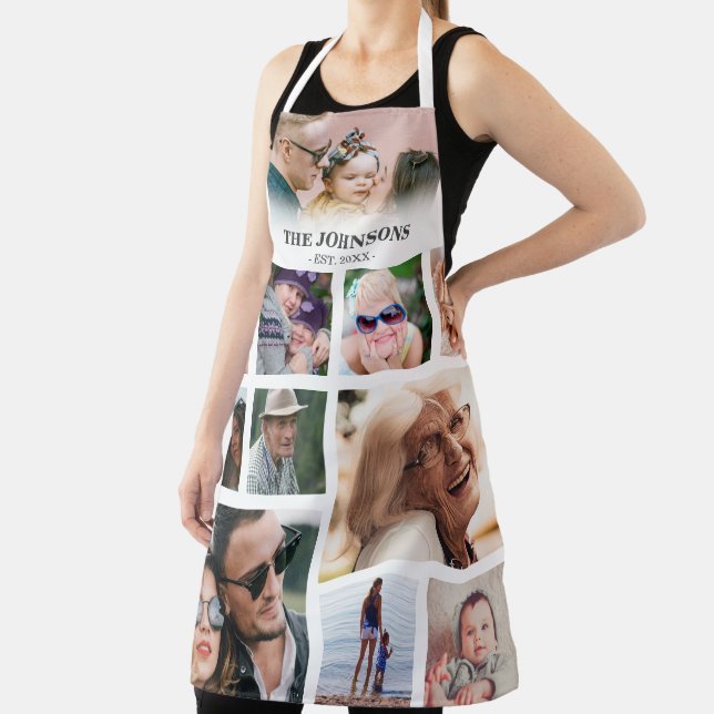 Personalised Family 11 Photo Collage Apron (Insitu)