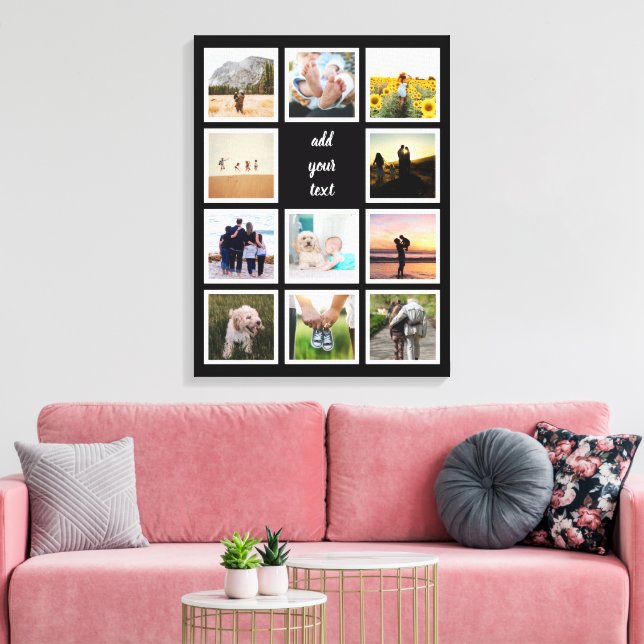 Personalised Family 11 Photo Custom Collage Canvas Print (Insitu(LivingRoom))