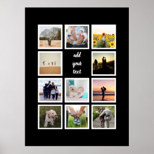 Personalised Family 11 Photo Custom Collage Poster