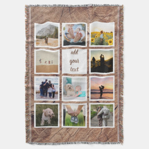 Personalised Family 11 Photo Custom Collage Throw Blanket