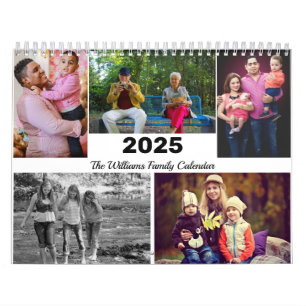 Personalised Family 17 Photo Collage Template 2025 Calendar