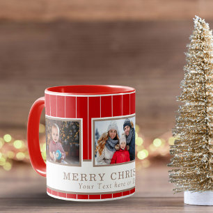 Personalised Family 3 Photo Collage Christmas Mug