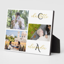 Personalised Family 3 Photo Collage Plaque Gift
