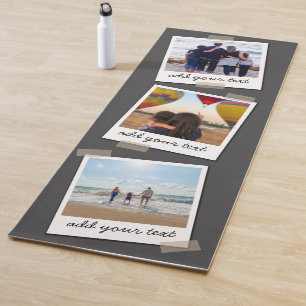 Personalised Family 3 Photo Custom Collage Yoga Mat