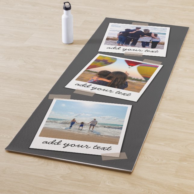 Personalised Family 3 Photo Custom Collage Yoga Mat (In Situ)