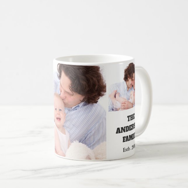 Personalised Family 4 Photo Collage Coffee Mug (Front Right)