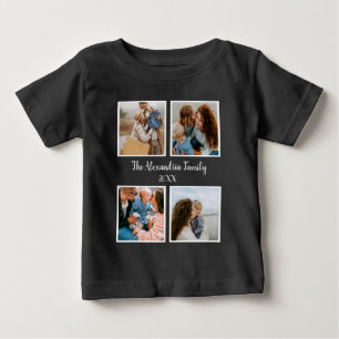 Personalised family 4 photo collage template baby T-Shirt