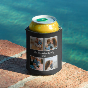 Personalised family 4 photo collage template can cooler