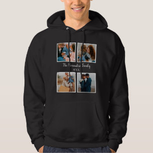 Personalised family 4 photo collage template hoodie
