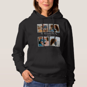Personalised family 4 photo collage template hoodie