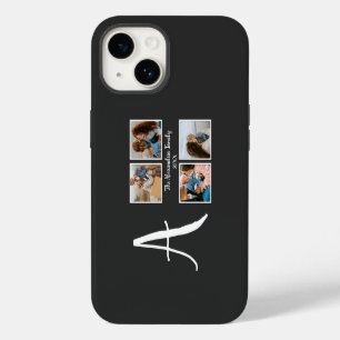 Personalised family 4 photo collage template iPhone 14 case