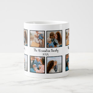 Personalised family 4 photo collage template large coffee mug