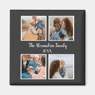 Personalised family 4 photo collage template magnet