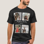 Personalised family 4 photo collage template T-Shirt<br><div class="desc">Personalised family photo collage template. For your perfect occasion as an individual or family. It can also be gifted to best friends with any event</div>