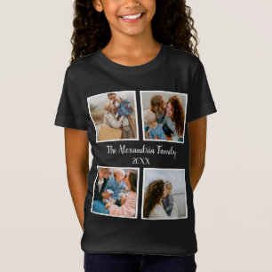 Personalised family 4 photo collage template T-Shirt