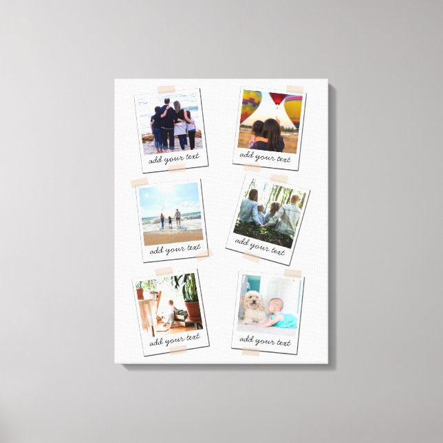 Personalised Family 6 Photo Custom Collage Canvas Print (Front)