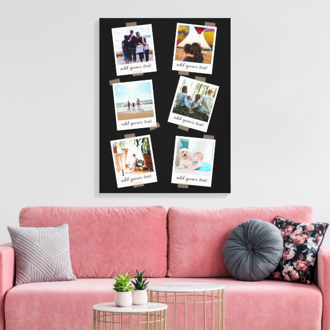 Personalised Family 6 Photo Custom Collage Canvas Print (Insitu(LivingRoom))