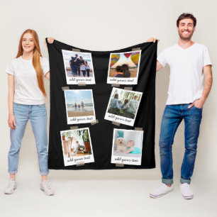 Personalised Family 6 Photo Custom Collage Fleece Blanket