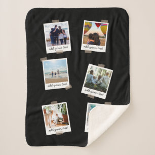 Personalised Family 6 Photo Custom Collage Sherpa Blanket