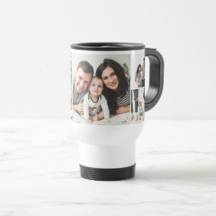 Personalised Family 7 Photo Collage Travel Mug