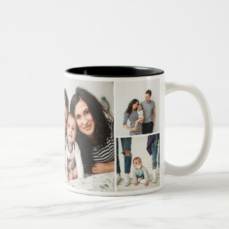 Personalised Family 7 Photo Collage Two-Tone Coffee Mug