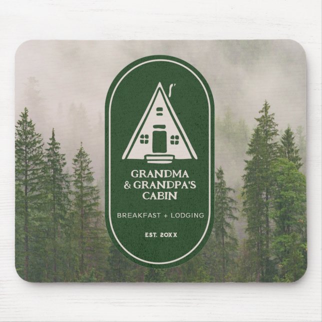 Personalised Family A Frame A-frame Cabin Mouse Mat (Front)