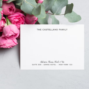 Personalised Family Address Cursive Names Grey Card