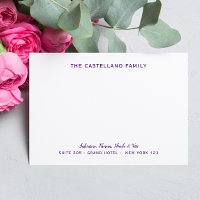 Personalised Family Address Cursive Names Purple