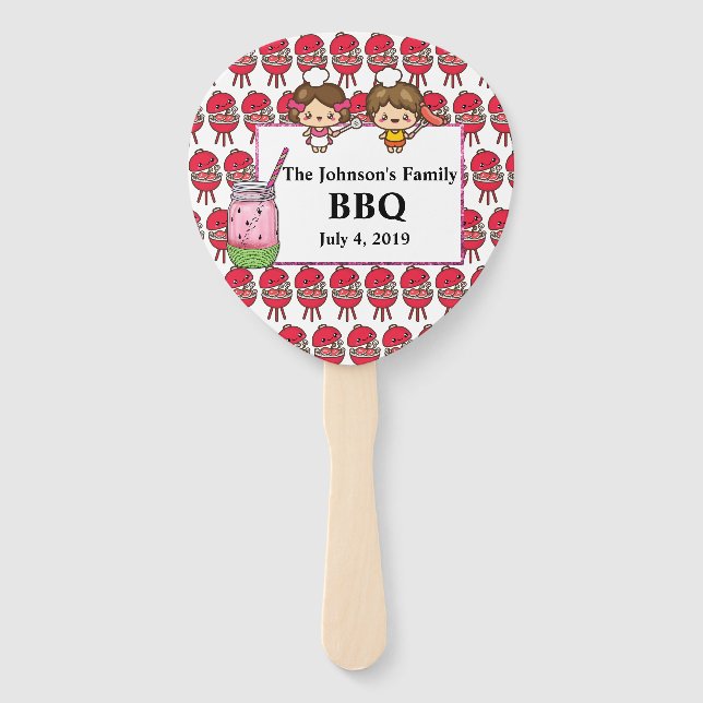Personalised Family BBQ Hand Fan (Front)