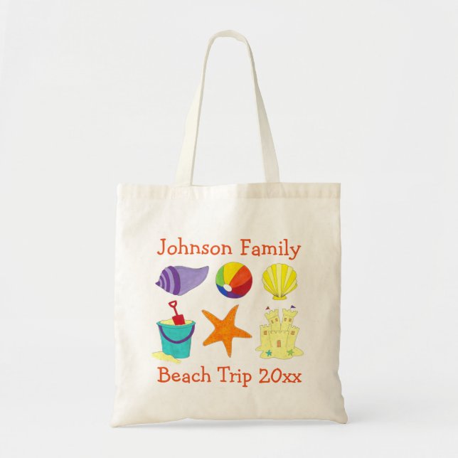 Personalised Family Beach Trip Summer Vacation Bag (Front)