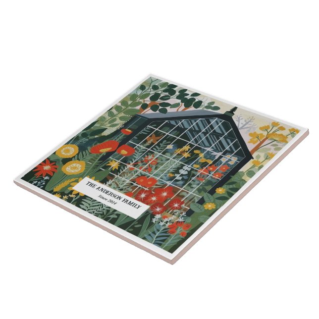 Personalised Family Birth House Ceramic Tile (Side)