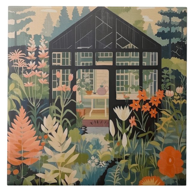 Personalised Family Birth House Ceramic Tile (Front)