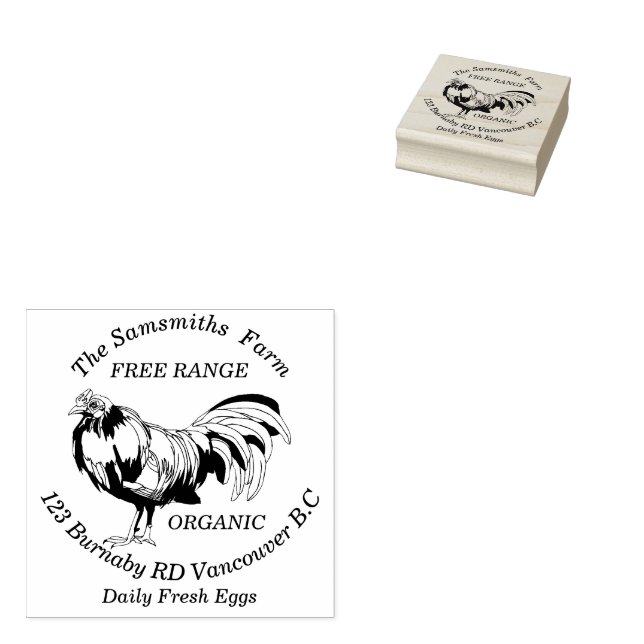 Personalised Family Business Chicken Egg Farm Rubber Stamp (Stamped)