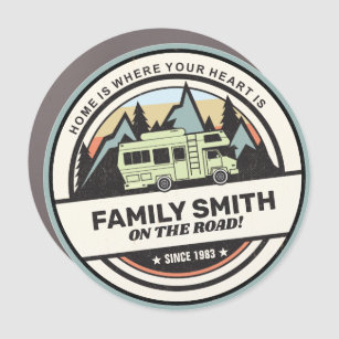 Personalised Family Caravan Adventures Car Magnet