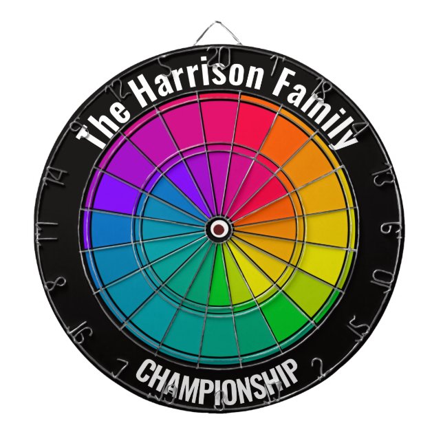 Personalised Family Championship Colour Wheel Dartboard (Front)