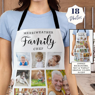 Personalised FAMILY CHEF 18 Photo Collage Custom Apron