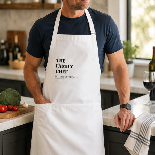 Personalised Family Chef Minimalist Custom Name Standard Apron