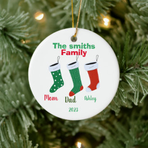 Personalised family Christmas 2023 Ceramic Tree Decoration