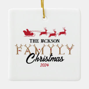 Personalised Family Christmas Ceramic Ornament