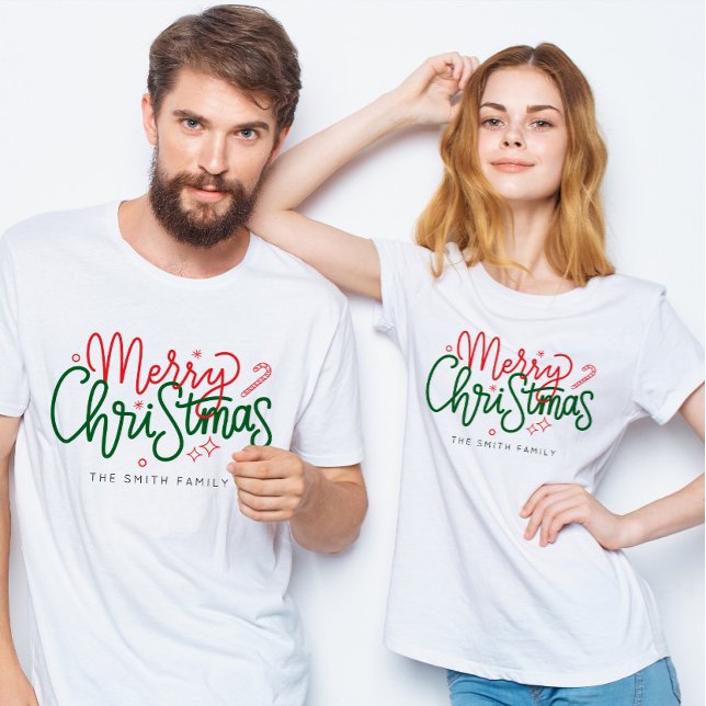 Personalised Family Christmas Family Name T-Shirt (Creator Uploaded)