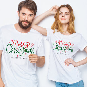 Personalised Family Christmas Family Name T-Shirt