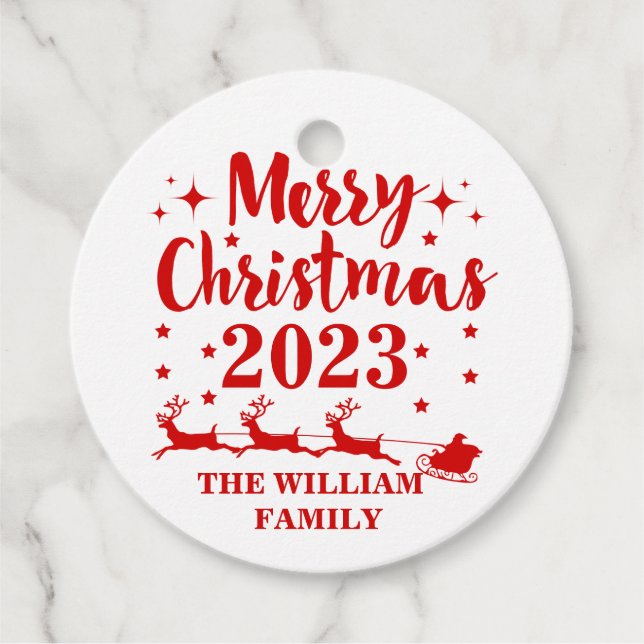 Personalised Family Christmas  Favour Tags (Front)