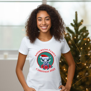 Personalised Family Christmas Llama Design  T-Shirt