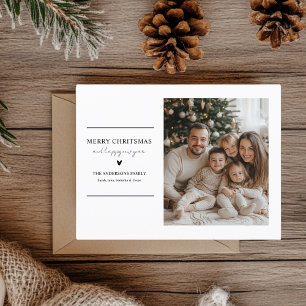 Personalised Family Christmas & New Year Wishes Postcard