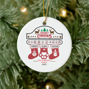 Personalised Family Christmas Ornament   Holiday 
