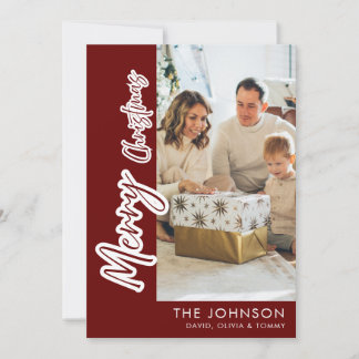 Personalised Family Christmas Photo | Modern Red Holiday Card