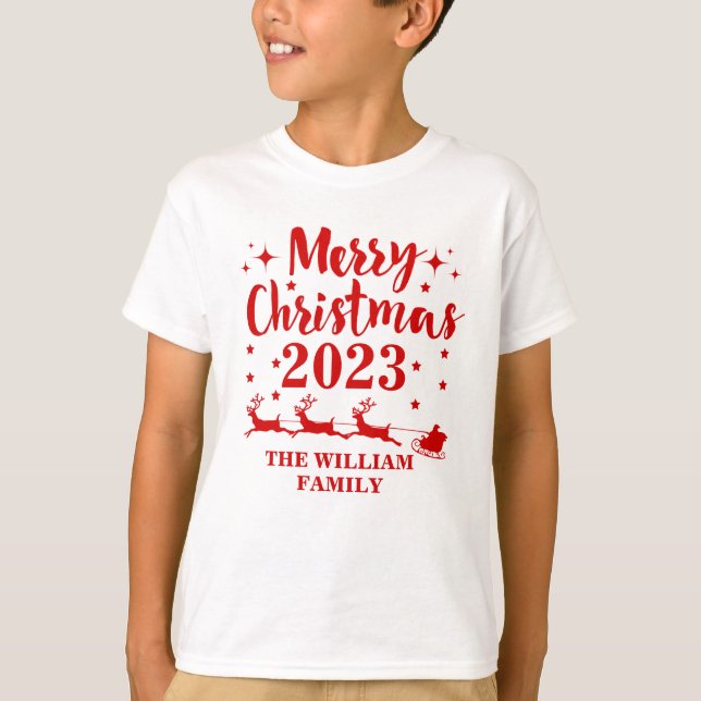 Personalised Family Christmas  T-Shirt (Front)