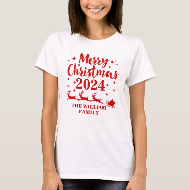 Personalised Family Christmas  T-Shirt (Front)