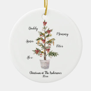 Personalised Family Christmas Tree Ceramic Decoration