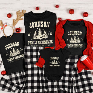 Personalised Family Christmas Tree Matching Tri-Blend Shirt